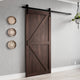 Skocjan Series 36 in. x 84 in. Rustic Wood Finish MDF Interior Sliding Barn Door with Hardware Kit in Matte Black