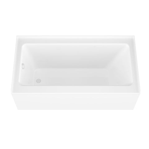 ANZZI 60 in. L x 30 in. W x 79 in. H Right Drain White Rectangular Tub with Frameless Hinged Tub Door in Polished Chrome