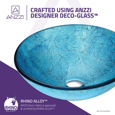 ANZZI Tereali Series Deco-Glass Vessel Sink in Blue Ice