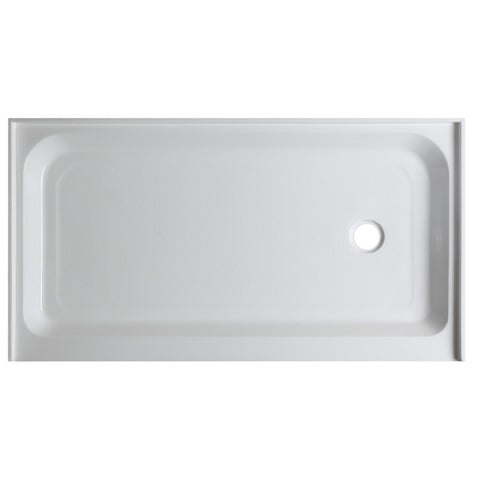 ANZZI Tier 32 x 60  in. Right Drain Single Threshold Shower Base in White