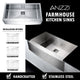 ANZZI Elysian Farmhouse 32 in. Single Bowl Kitchen Sink with Faucet in Brushed Nickel