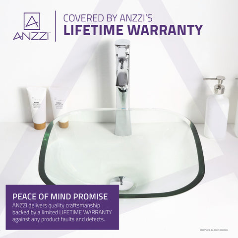 ANZZI Story Series Deco-Glass Vessel Sink in Lustrous Clear