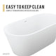 ANZZI Rossetto 5.6 ft. Solid Surface Center Drain Freestanding Bathtub in Matte White