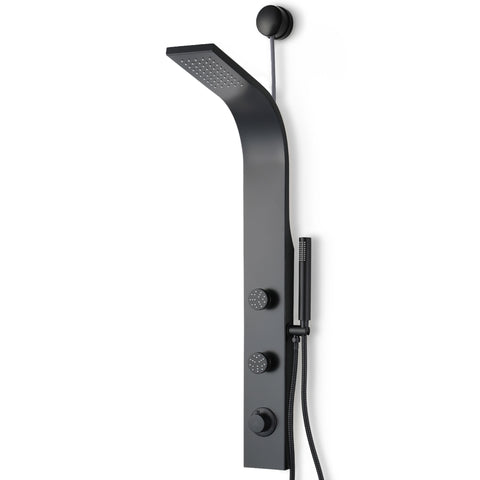 Cici Series 39 in. 2-Jetted Shower Tower with Heavy Rain Showerhead and Spray Wand, Shower System in Matte Black