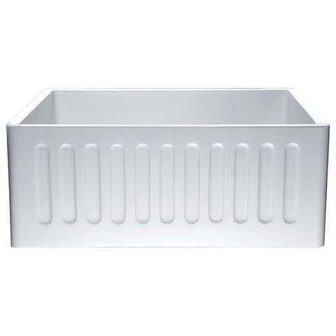 ANZZI Roine Farmhouse Reversible Glossy Solid Surface 24 in. Single Basin Kitchen Sink