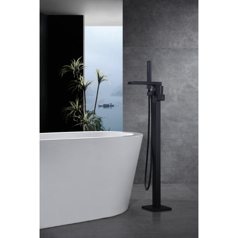 FS-AZ0059BK - ANZZI Union 2-Handle Claw Foot Tub Faucet with Hand Shower in Matte Black
