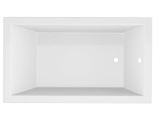ANZZI Illyrian Series 72" L Drop-In Soaker Bathtub, Marine Grade Acrylic, Reversible Drain, Minimalism-Inspired Design, White
