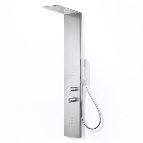 Collines Series 55 in. 2-Jetted Shower Tower in Polished Chrome with Heavy Rain Shower, Spray Wand, and DIY Friendly