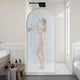 Ember Series 78 in. x 34 in. Framed Arch Fixed Shower Screen Door in Brushed Gold with 8mm Tempered Fluted Glass