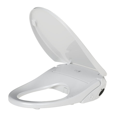 ANZZI Shore Smart Electric Bidet Toilet Seat for Elongated Toilets with Remote Control, Soft Close, and Heated Seat in White