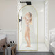 Ember Series 78 in. x 34 in. Framed Arch Fixed Shower Screen Door in Brushed Gold with 8mm Tempered Clear Glass
