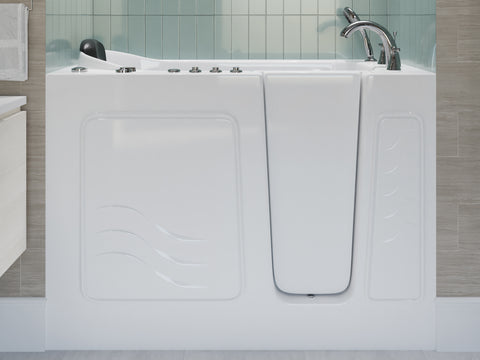 53 - 60 in. x 26 in. Right Drain Air and Whirlpool Jetted Walk-in Tub in White