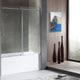 60 in. L x 30 in. W x 83 in. H Right Drain White Rectangular Tub with Frameless Sliding Tub Door in Brushed Nickel