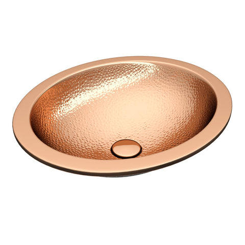 ANZZI Seyhan 19 in. Handmade Drop-in Oval Bathroom Sink in Hammered Copper