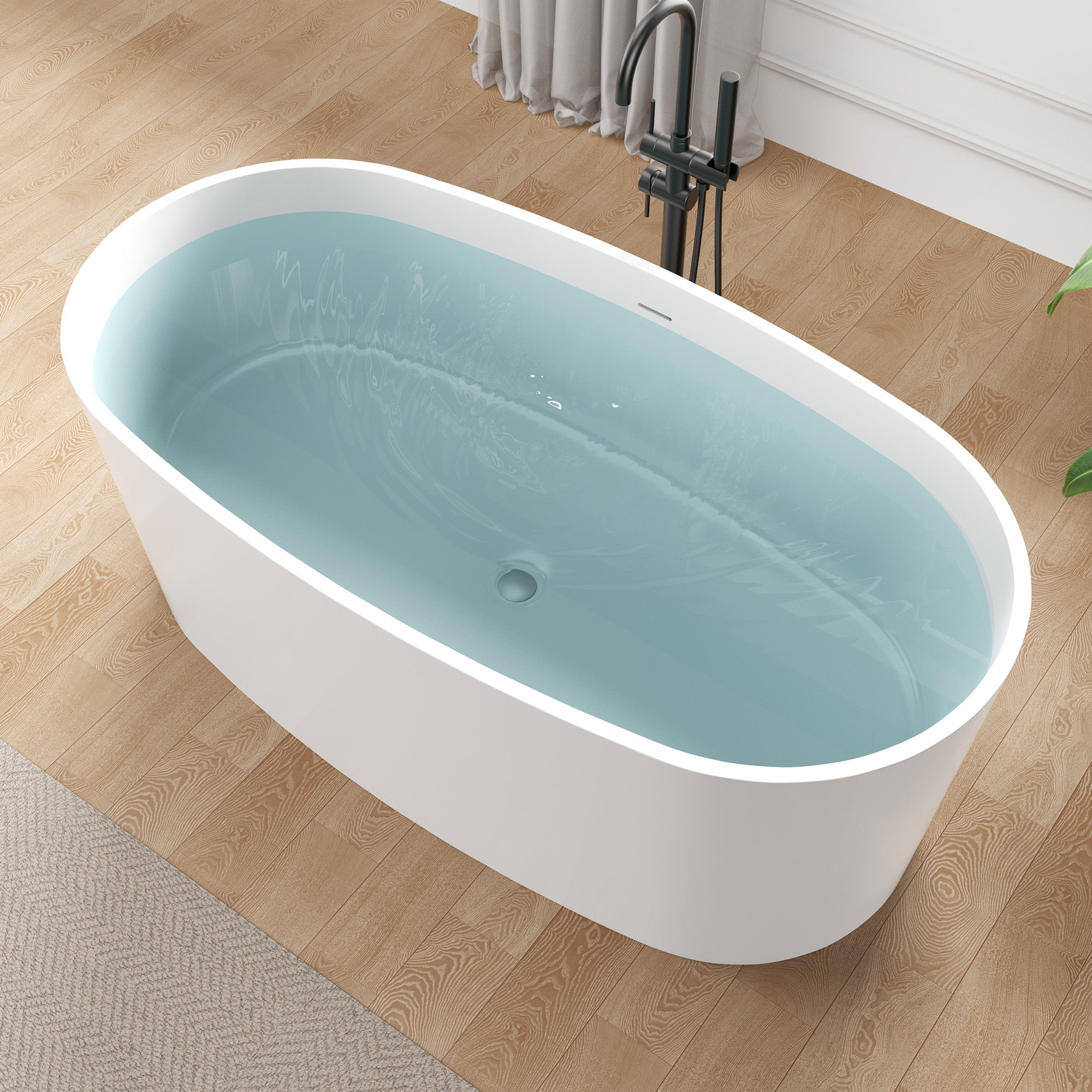 FT-AZ505 - ANZZI Roccia Series 61 in. x 31 in. Flat Bottom Solid