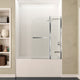 60 in. L x 30 in. W x 79 in. H Right Drain White Rectangular Tub with Frameless Tub Door in Polished Chrome Finish