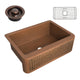 SK-016 - ANZZI Edessa Farmhouse Handmade Copper 30 in. 0-Hole Single Bowl Kitchen Sink with Weave Design Panel in Polished Antique Copper