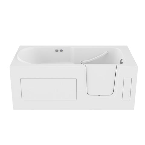 ANZZI 30 in. x 60 in. Right Drain Step-In Walk-In Whirlpool Tub with Low Entry Threshold in White