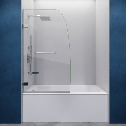 SD-AZ8074-01CH - ANZZI Vensea Series 31.5 in. by 56 in. Frameless Hinged Tub Door in Chrome