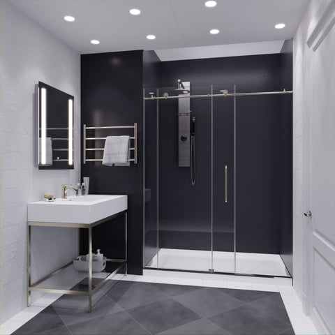 ANZZI Leon Series 60 in. by 76 in. Frameless Sliding Shower Door with Handle