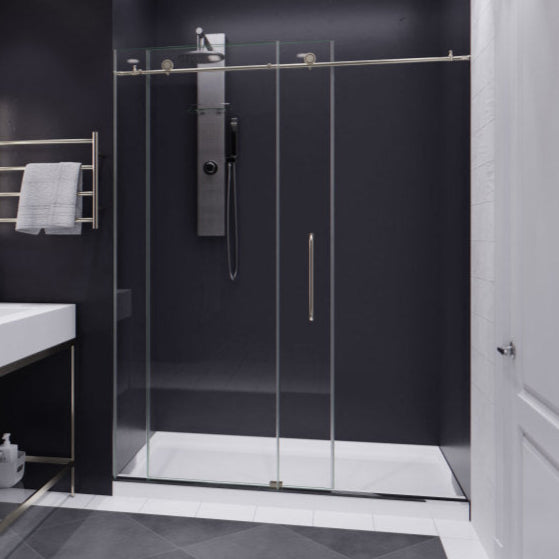 ANZZI Madam Series 60 in. by 76 in. Frameless Sliding Shower Door with  Handle