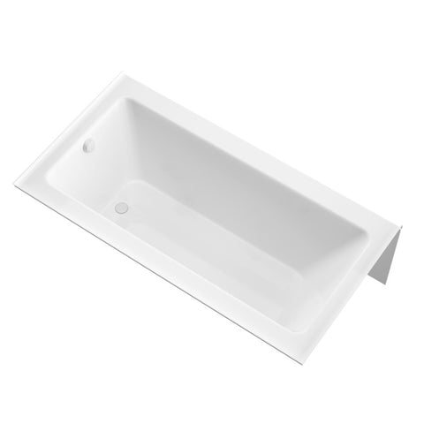 ANZZI 60 in. L x 30 in. W x 83 in. H Right Drain White Rectangular Tub with Frameless Sliding Tub Door in Matte Black Finish