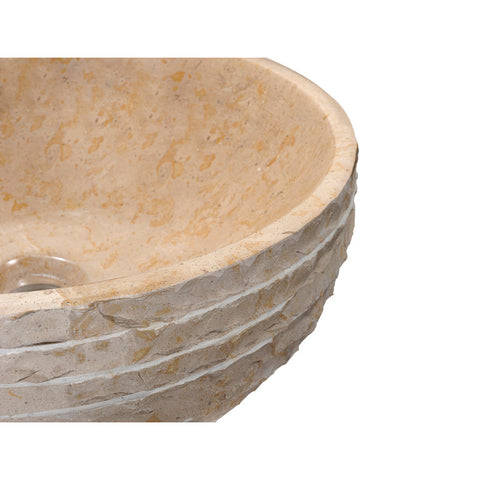ANZZI Desert Chalice Natural Stone Vessel Sink in Classic Cream