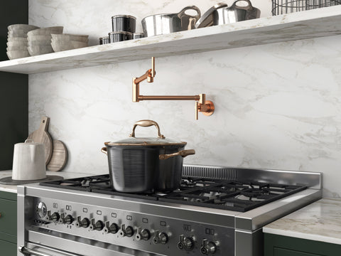 Braccia Series 24" Wall Mounted Pot Filler in Rose Gold