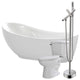 Talyah 71 in. Acrylic Flatbottom Non-Whirlpool Bathtub with Havasu Faucet and Kame 1.28 GPF Toilet