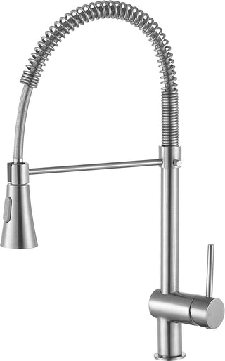 ANZZI Carriage Elegant Kitchen Faucet, Single Handle Control, High-Arc Spout (7.09" H), 1.8 GPM WaterSense Certified, Rhino Alloy Solid Brass, Various Finishes