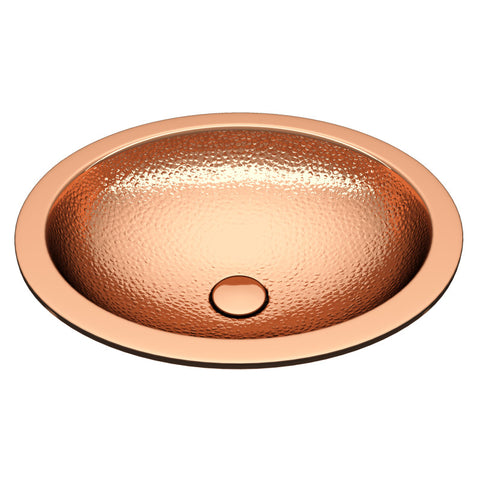 BS-002 - ANZZI Seyhan 19 in. Handmade Drop-in Oval Bathroom Sink in Hammered Copper