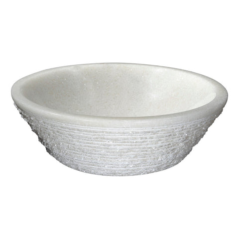 LS-AZ313 - ANZZI Cliffs of Dover Natural Stone Vessel Sink in White Marble