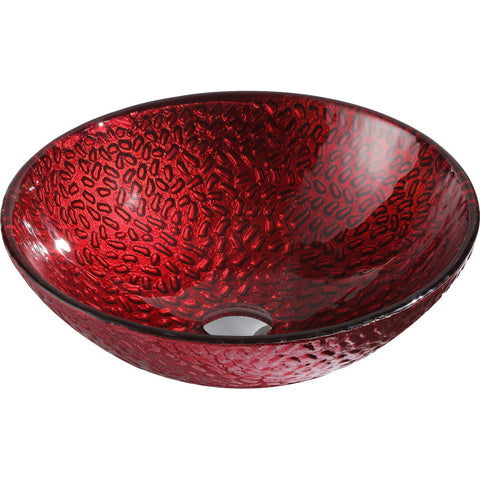 LS-AZ080 - ANZZI Rhythm Series Deco-Glass Vessel Sink in Lustrous Red