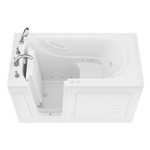 AZB3060LWD - ANZZI Value Series 30 in. x 60 in. Left Drain Quick Fill Walk-In Whirlpool and Air Tub in White