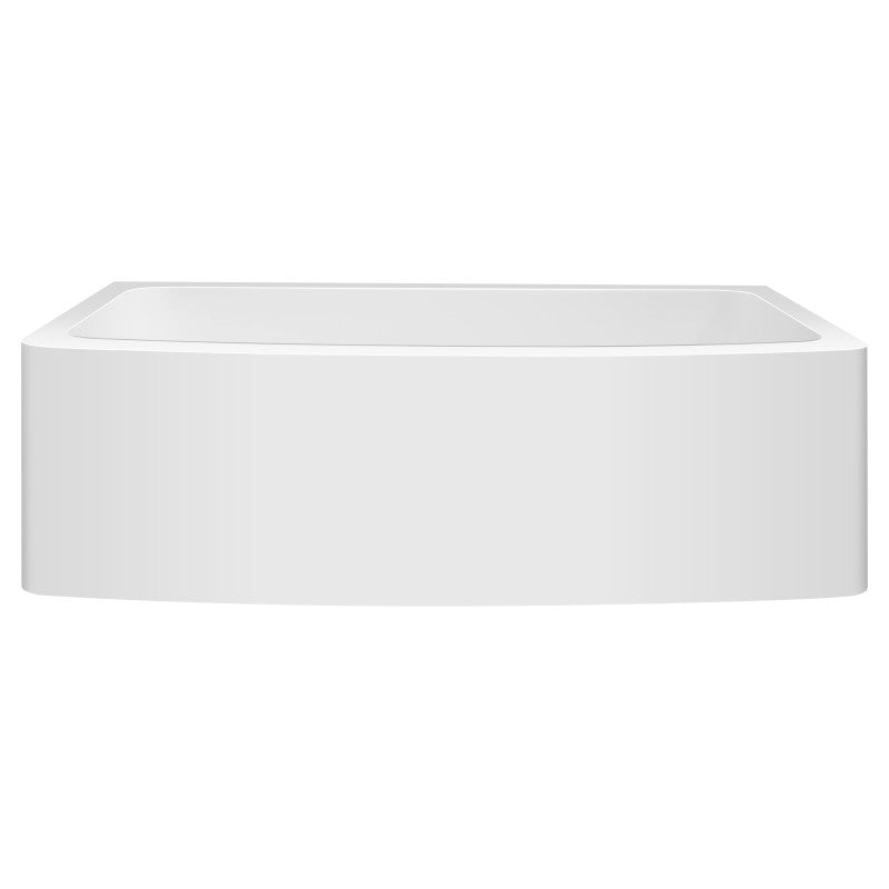 ANZZI Mesa Series Farmhouse Solid Surface 33 in. 0-Hole Single Bowl Kitchen  Sink with 1 Strainer