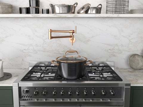 Braccia Series 24" Wall Mounted Pot Filler in Rose Gold