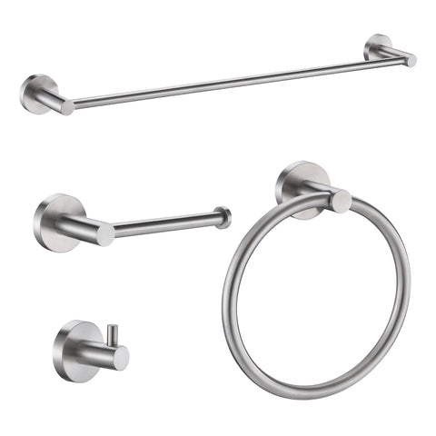 ANZZI 4-Piece Brushed Nickel Bathroom Accessories Set