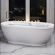 Lori 71 in. x 36 in. Acrylic Freestanding Whirlpool and Air Combination Heated Bathtub w/Drain and Overflow in White