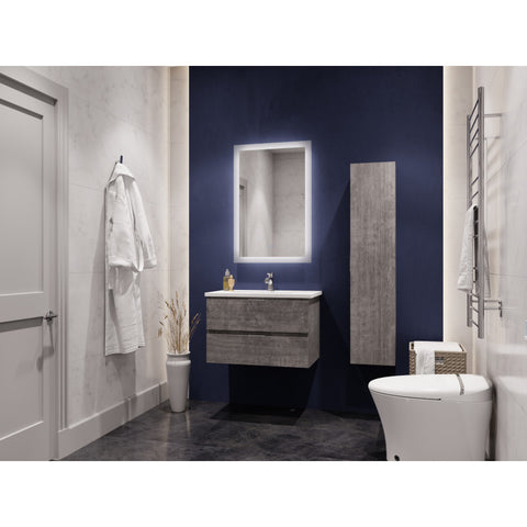 VT-MR3SCCT30-GY - ANZZI 30 in. W x 20 in. H x 18 in. D Bath Vanity Set in Rich Gray with Vanity Top in White with White Basin and Mirror