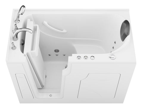 ANZZI Coupe Premier 53 - 60 in x 28 in. Left Drain Whirlpool Jetted Walk-in Tub in White