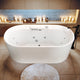 Sofi 67 in. x 34 in. Acrylic Freestanding Whirlpool and Air Combination Heated Bathtub w/Drain and Overflow in White