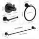 ANZZI 4-Piece Matte Black Bathroom Accessories Set