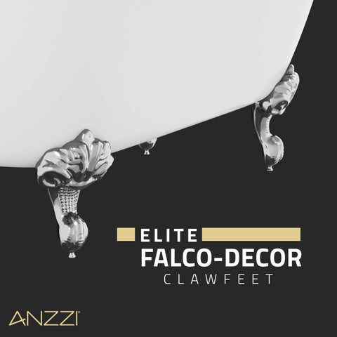 ANZZI Falco 5.8 ft. Claw Foot One Piece Acrylic Freestanding Soaking Bathtub