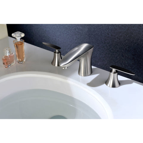 L-AZ024BN - ANZZI Chord Series 8 in. Widespread 2-Handle Low-Arc Bathroom Faucet in Brushed Nickel