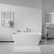 Vault Series 67 in. x 32 in. Flat Bottom Acrylic Freestanding Soaking Bathtub with Center Drain and Faucet