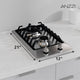 12 in. Gas Cooktop in Stainless Steel with 2 Burners, Gas Regulator and LP Kit