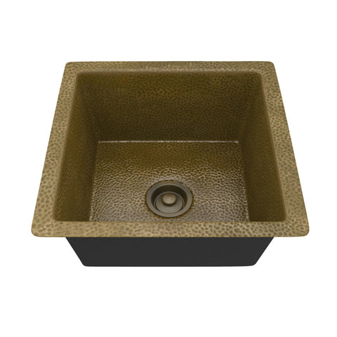 K-AZ243 - ANZZI Endeavor Drop-in Handmade Copper 16 in. 0-Hole Single Bowl Kitchen Sink in Hammered Antique Copper