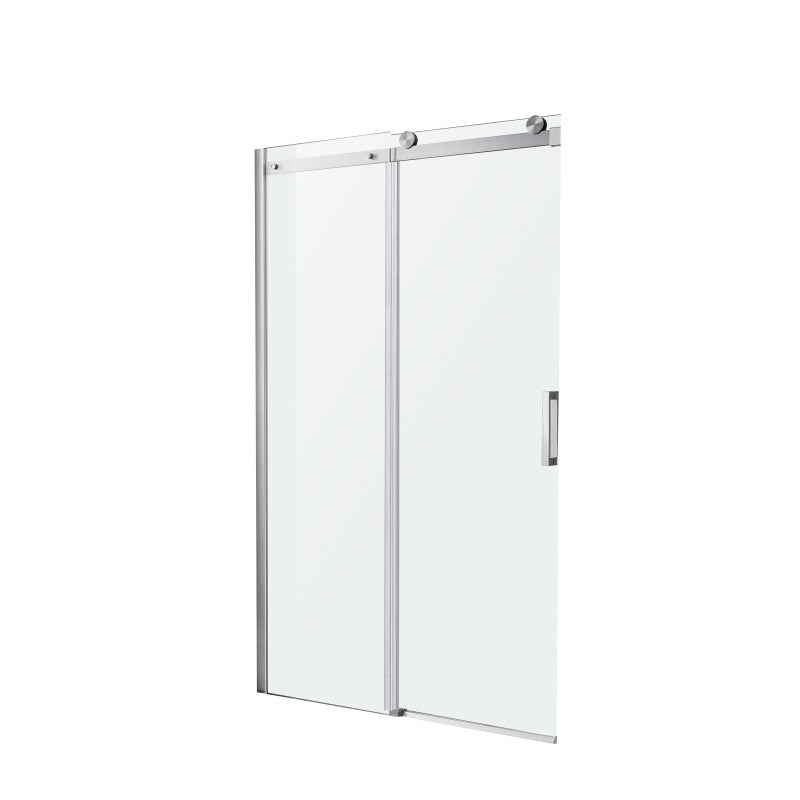 ANZZI Series 48 in. x 76 in. Frameless Sliding Shower Door with Handle in  Brushed Nickel