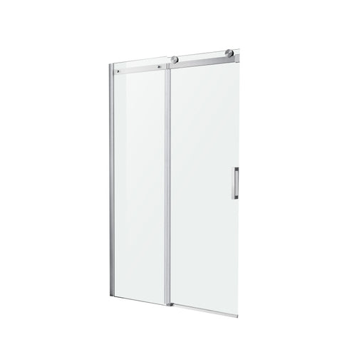 ANZZI Series 48 in. x 76 in. Frameless Sliding Shower Door with Handle in Brushed Nickel
