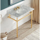 CS-FGC004-BG - ANZZI Verona 34.5 in. Console Sink in Brushed Gold with Carrara White Counter Top